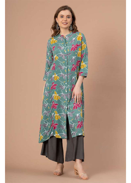 AQUA Printed Rayon Kurta - UniqueFashionCollection