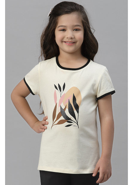 Girls White T-Shirt - UniqueFashionCollection