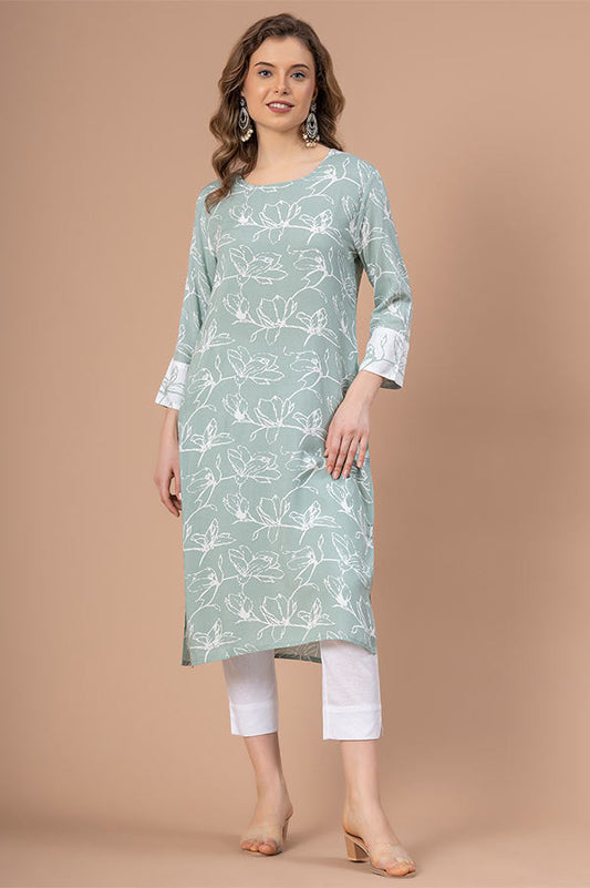 Green Kurta For Women | Highly Durable & Absorptive - UniqueFashionCollection