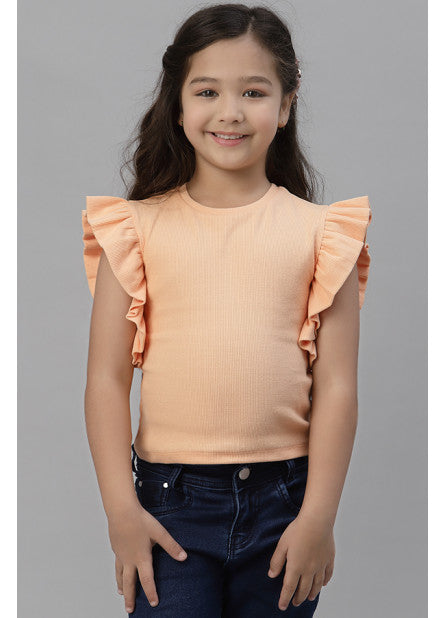 Girls Mint orange T-Shirt - UniqueFashionCollection